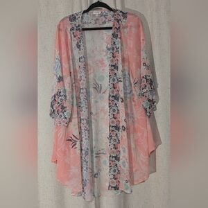 Avenue Pastel Floral Sheer Kimono